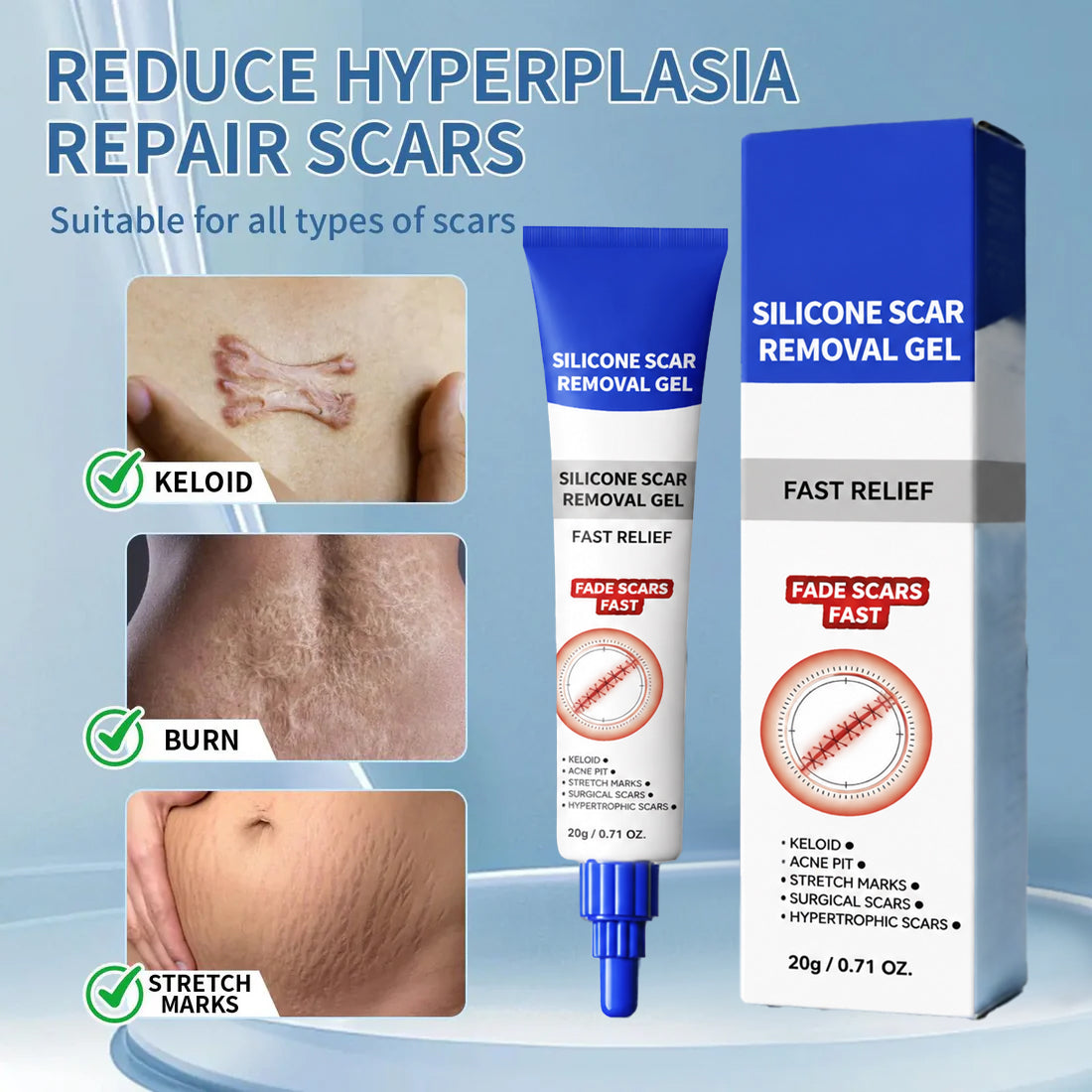 🔥 Advanced Silicone Scar & Wrinkle Smoothing Gel